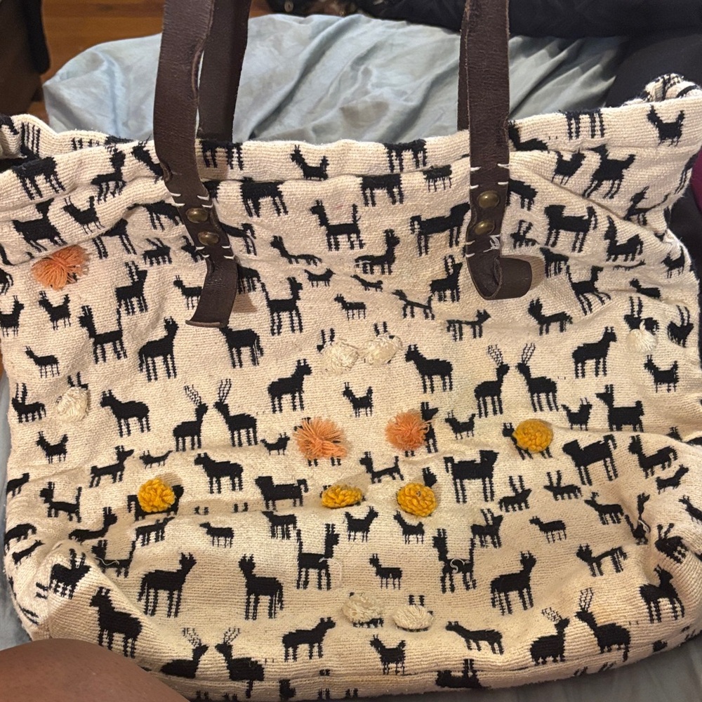 Stylish Black and Cream Tote Bag